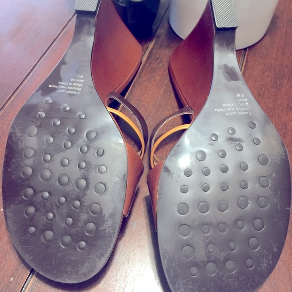 Alfani Multi Brown Colors Leather Wedges Size 9M - Picture 5 of 8